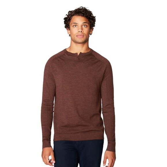 Good Man Brand | MVP V-Notch Merino Wool Sweater In Fig - Picture 2 of 11
